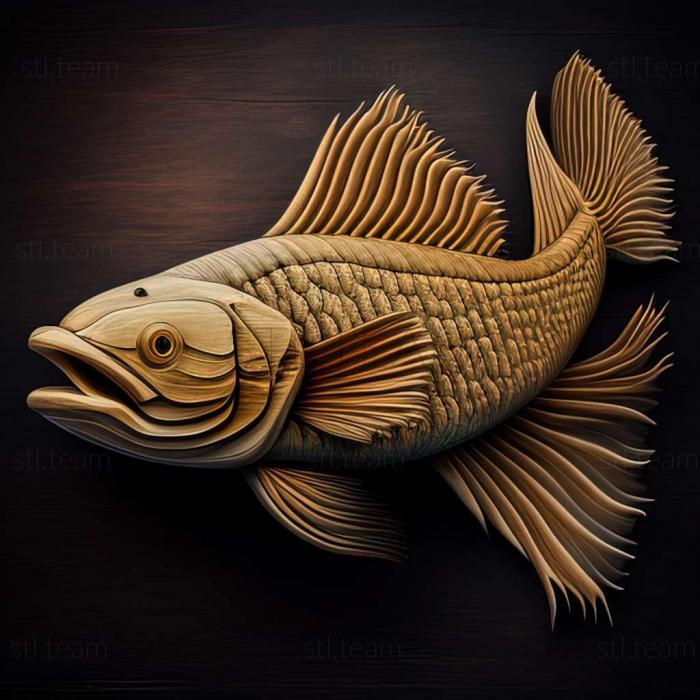 3D model Long  whiskered radinoloricaria fish (STL)